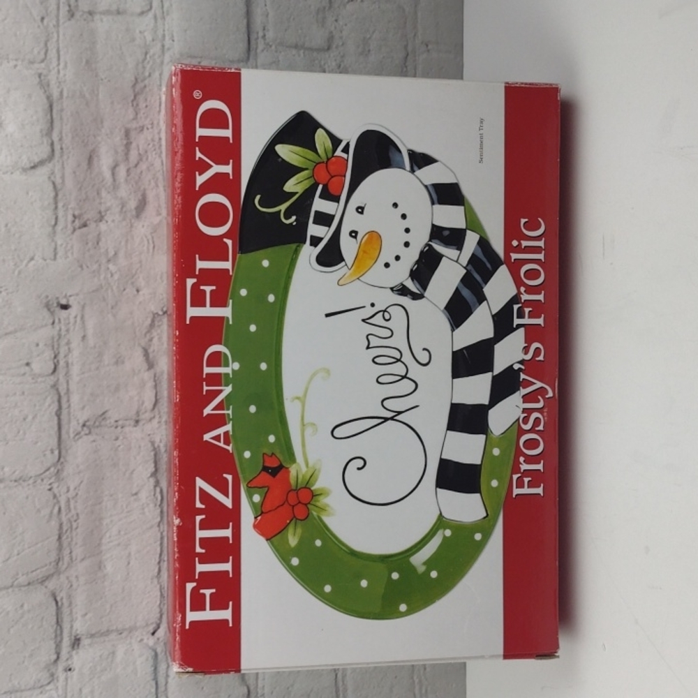 Fitz and Floyd China Frosty's Frolic Cheers"
